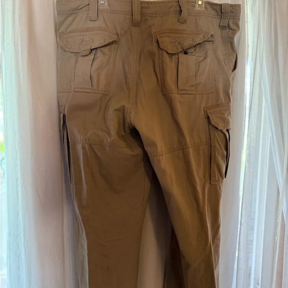Tan Cargo Pants with Straight Leg Design